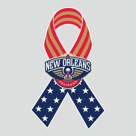 New Orleans Pelicans Ribbon American Flag logo iron on paper